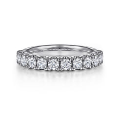 Toulouse - 14K White Gold 12 Stone Diamond Wedding Band
