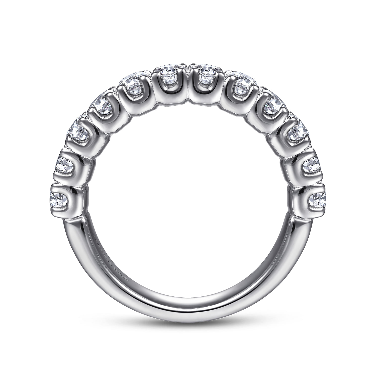 Straight Wedding Ring in 14k White Gold with Round Natural Diamond at Gabriel & Co. - Shot 2