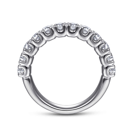 Toulouse - 14K White Gold 12 Stone Diamond Wedding Band