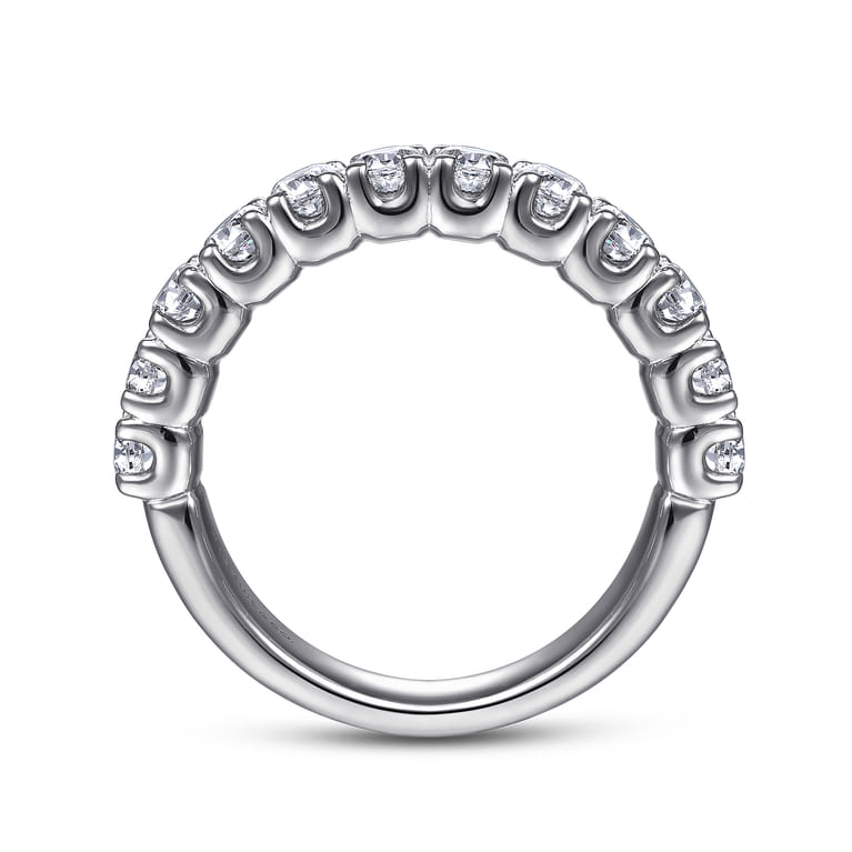 Straight Wedding Ring in 14k White Gold with Round Natural Diamond at Gabriel & Co. - Shot 2