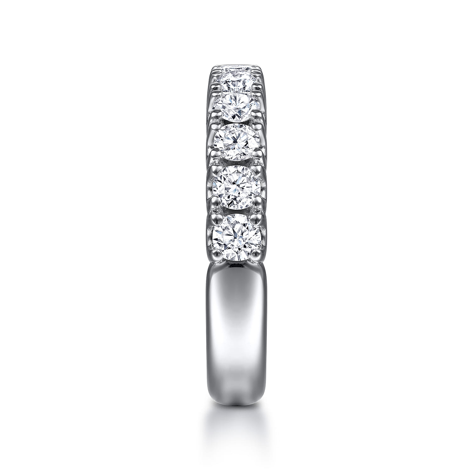 Straight Wedding Ring in 14k White Gold with Round Natural Diamond at Gabriel & Co. - Shot 4