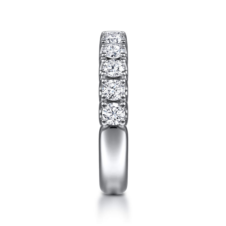 Straight Wedding Ring in 14k White Gold with Round Natural Diamond at Gabriel & Co. - Shot 4