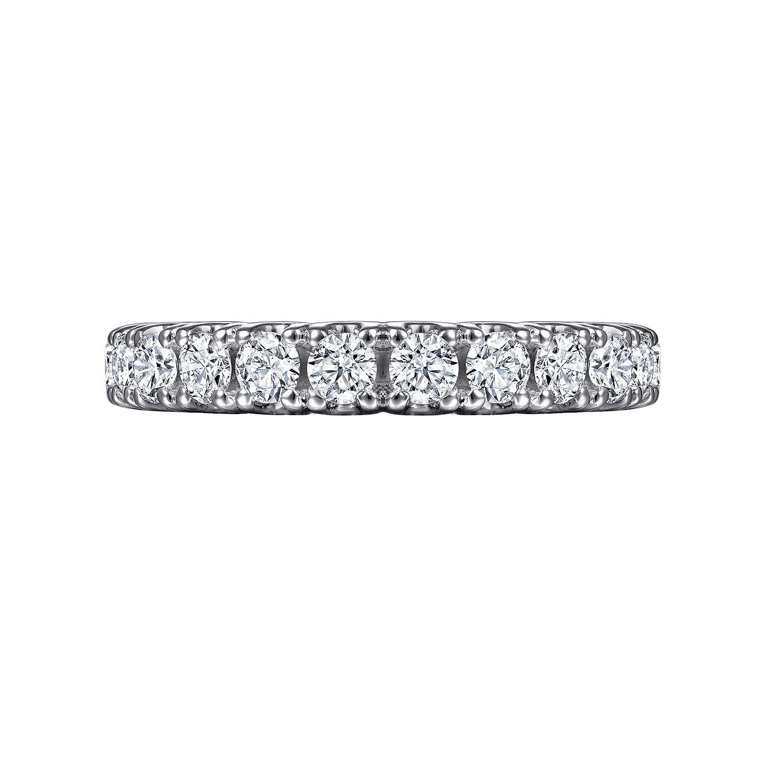 Straight Wedding Ring in 14k White Gold with Round Natural Diamond at Gabriel & Co. - Shot 6