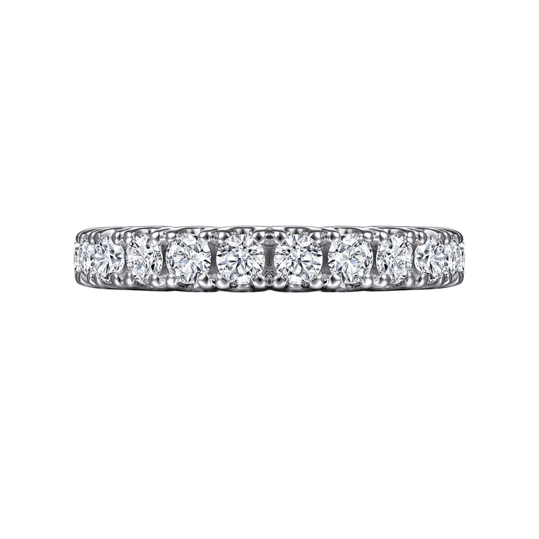 Straight Wedding Ring in 14k White Gold with Round Natural Diamond at Gabriel & Co. - Shot 6