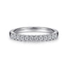 Straight Wedding Ring in 14k White Gold with Round Natural Diamond at Gabriel & Co.