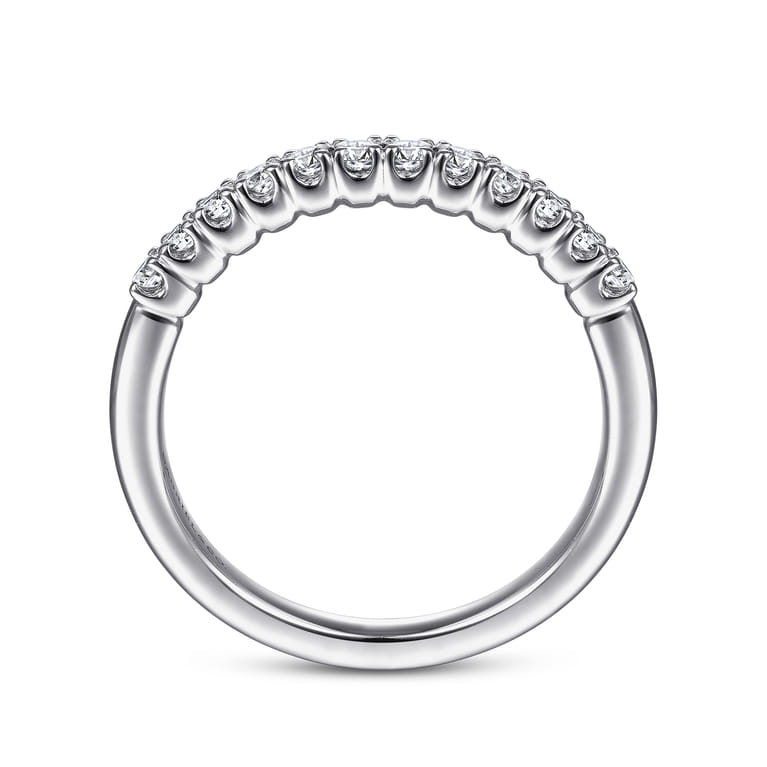 Straight Wedding Ring in 14k White Gold with Round Natural Diamond at Gabriel & Co. - Shot 2