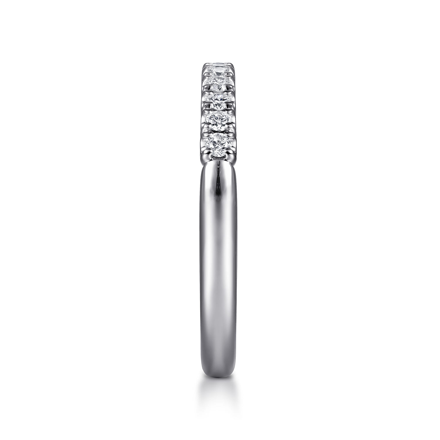 Straight Wedding Ring in 14k White Gold with Round Natural Diamond at Gabriel & Co. - Shot 4