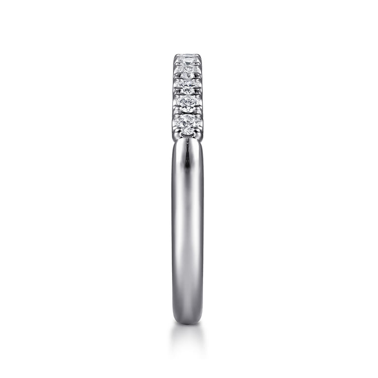 Straight Wedding Ring in 14k White Gold with Round Natural Diamond at Gabriel & Co. - Shot 4