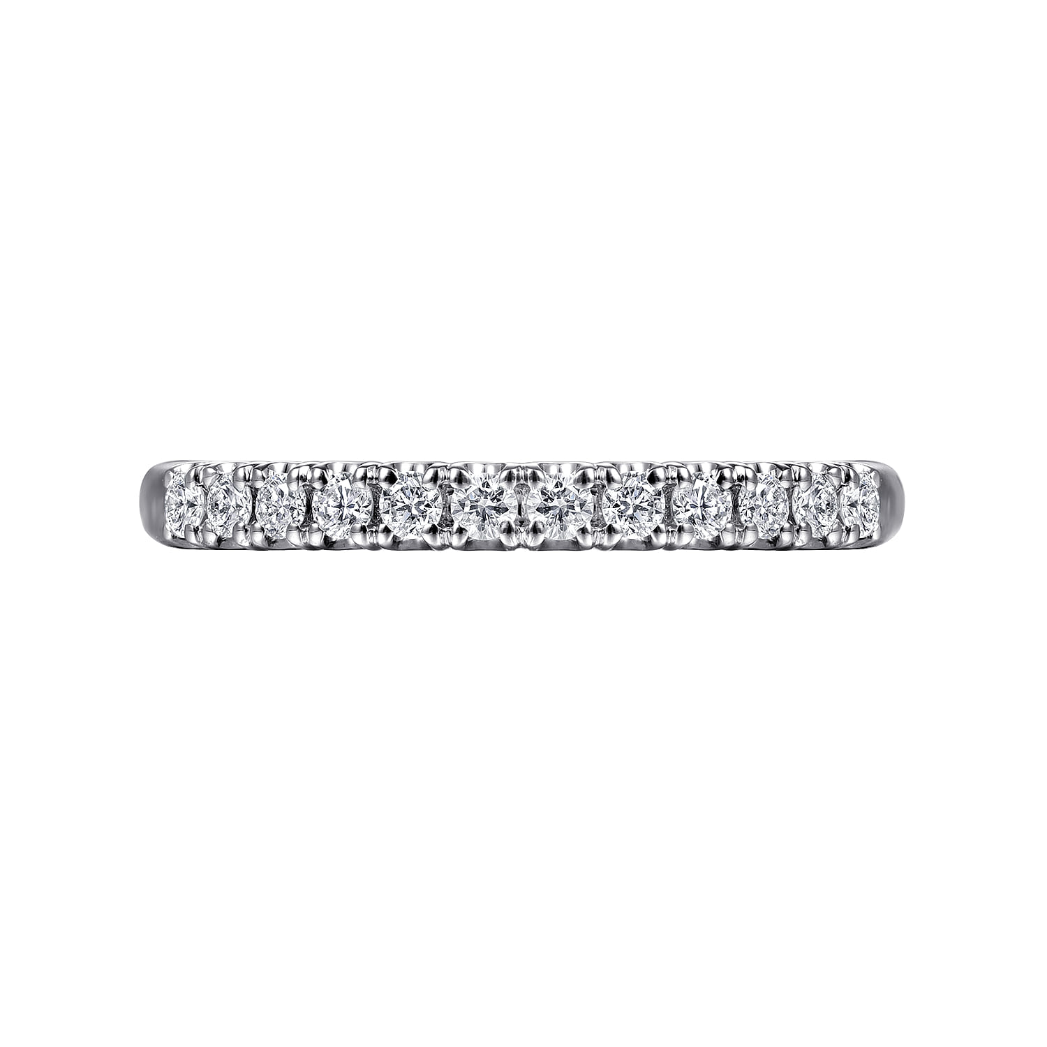 Straight Wedding Ring in 14k White Gold with Round Natural Diamond at Gabriel & Co. - Shot 6