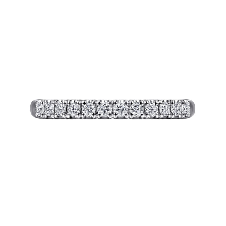 Straight Wedding Ring in 14k White Gold with Round Natural Diamond at Gabriel & Co. - Shot 6