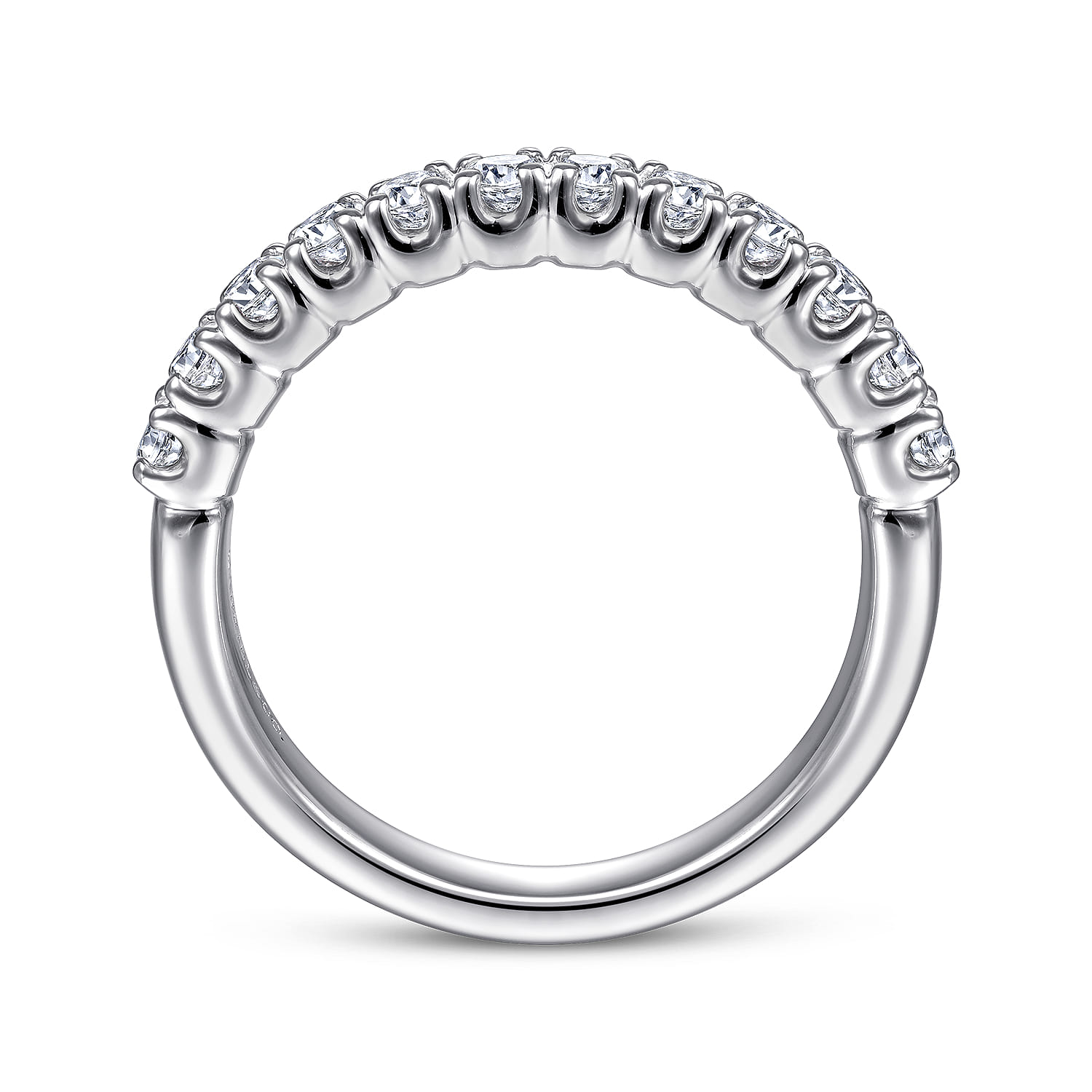 Straight Wedding Ring in 14k White Gold with Round Natural Diamond at Gabriel & Co. - Shot 2