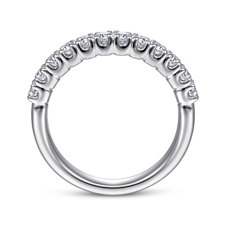 Straight Wedding Ring in 14k White Gold with Round Natural Diamond at Gabriel & Co. - Shot 2