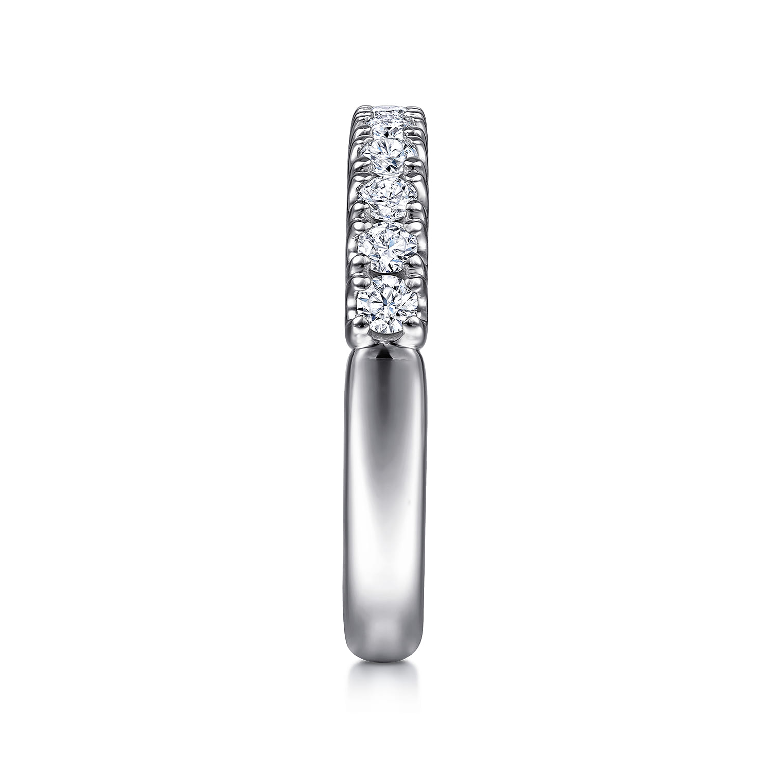 Straight Wedding Ring in 14k White Gold with Round Natural Diamond at Gabriel & Co. - Shot 4