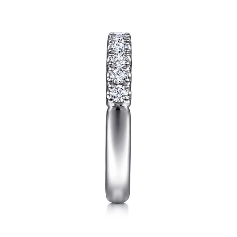 Straight Wedding Ring in 14k White Gold with Round Natural Diamond at Gabriel & Co. - Shot 4