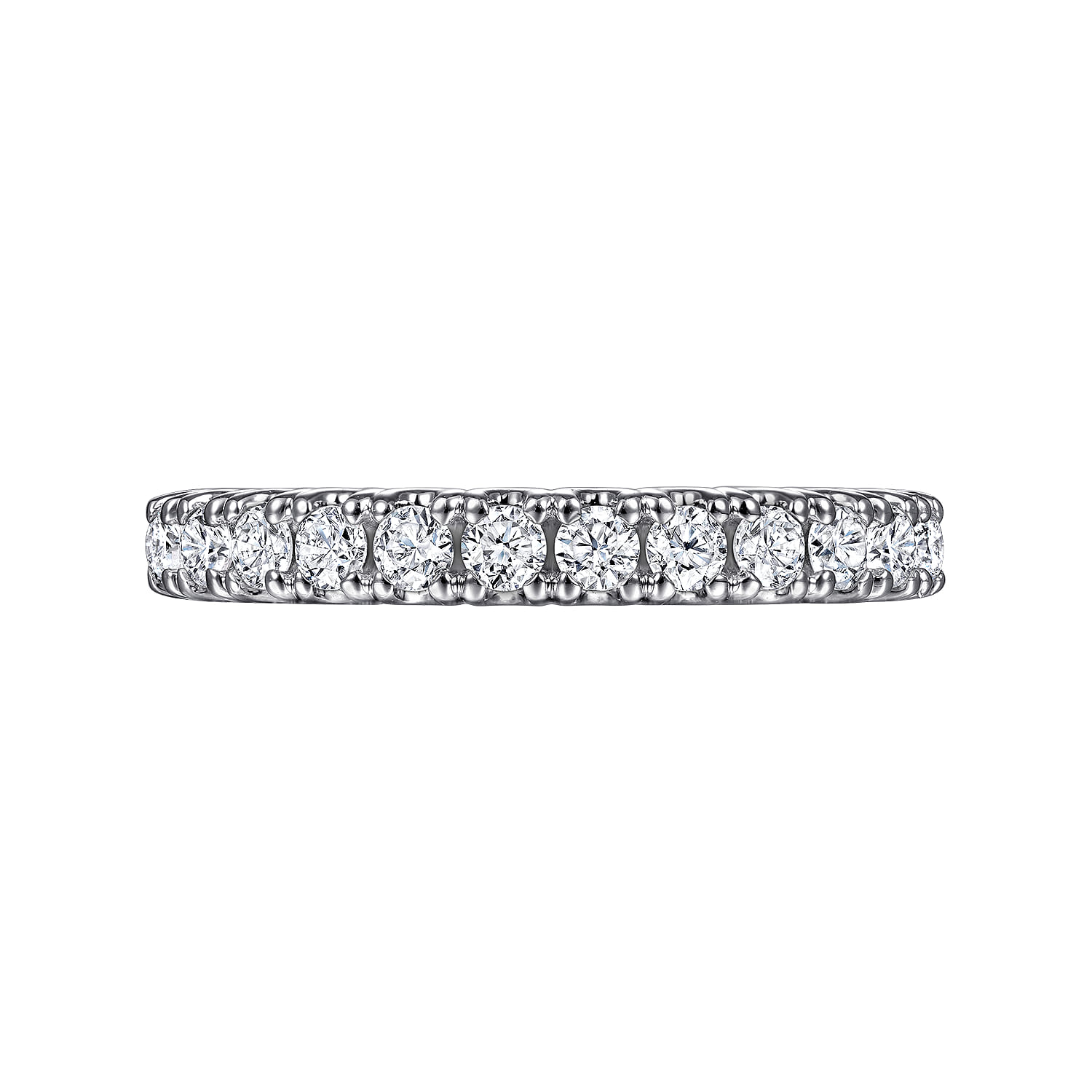 Straight Wedding Ring in 14k White Gold with Round Natural Diamond at Gabriel & Co. - Shot 6
