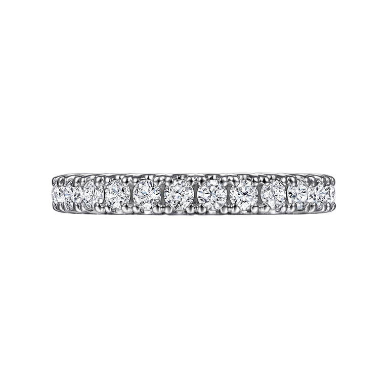 Straight Wedding Ring in 14k White Gold with Round Natural Diamond at Gabriel & Co. - Shot 6