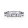 Straight Wedding Ring in 14k White Gold with Round Natural Diamond at Gabriel & Co.