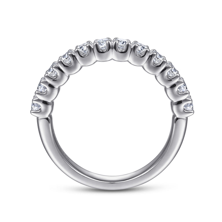 Straight Wedding Ring in 14k White Gold with Round Natural Diamond at Gabriel & Co. - Shot 2