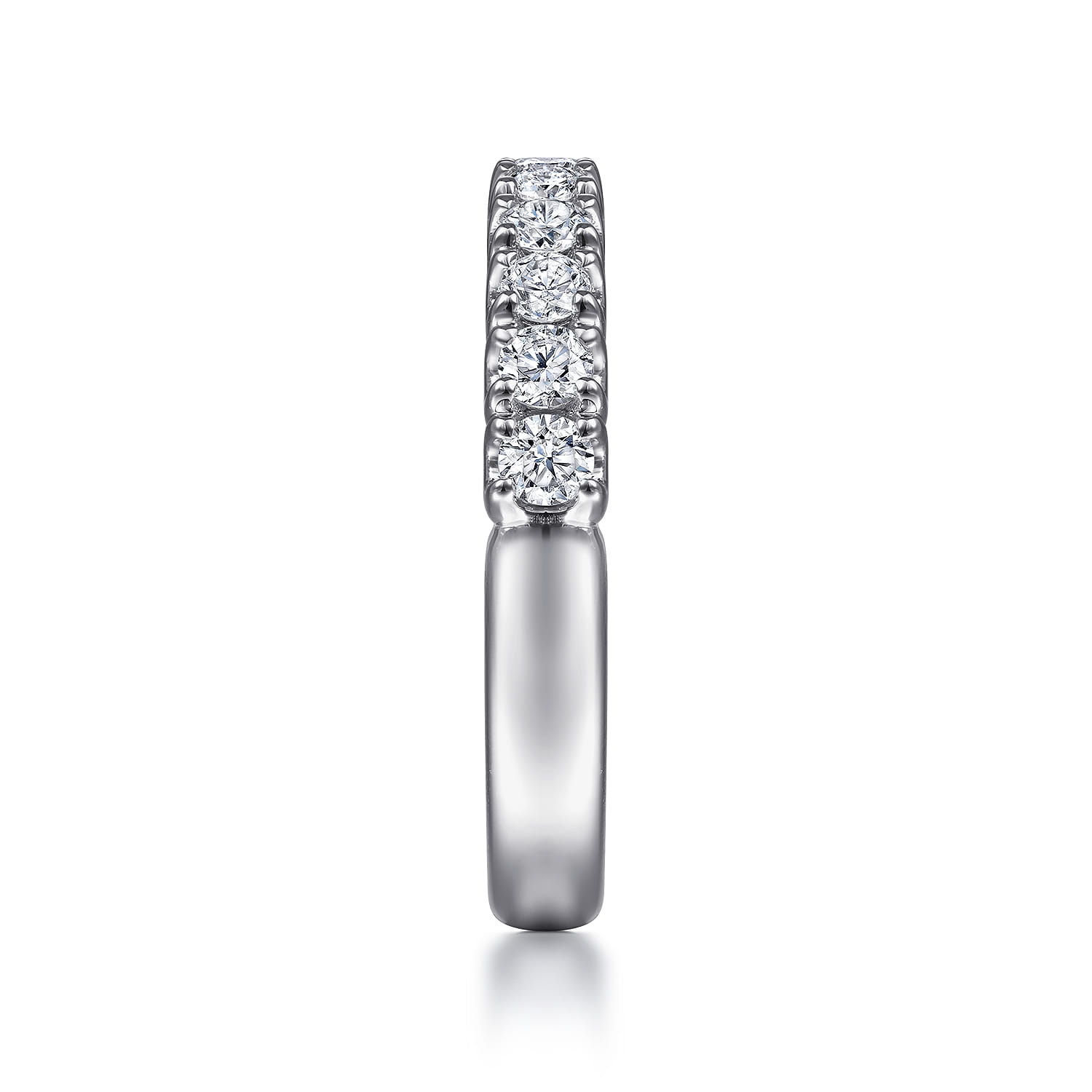 Straight Wedding Ring in 14k White Gold with Round Natural Diamond at Gabriel & Co. - Shot 4