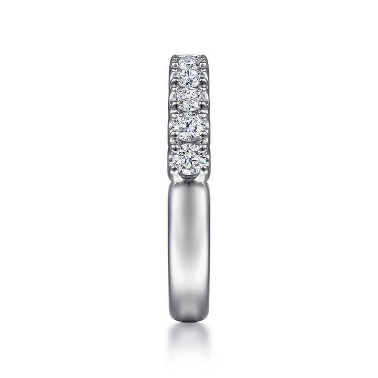 Straight Wedding Ring in 14k White Gold with Round Natural Diamond at Gabriel & Co. - Shot 4