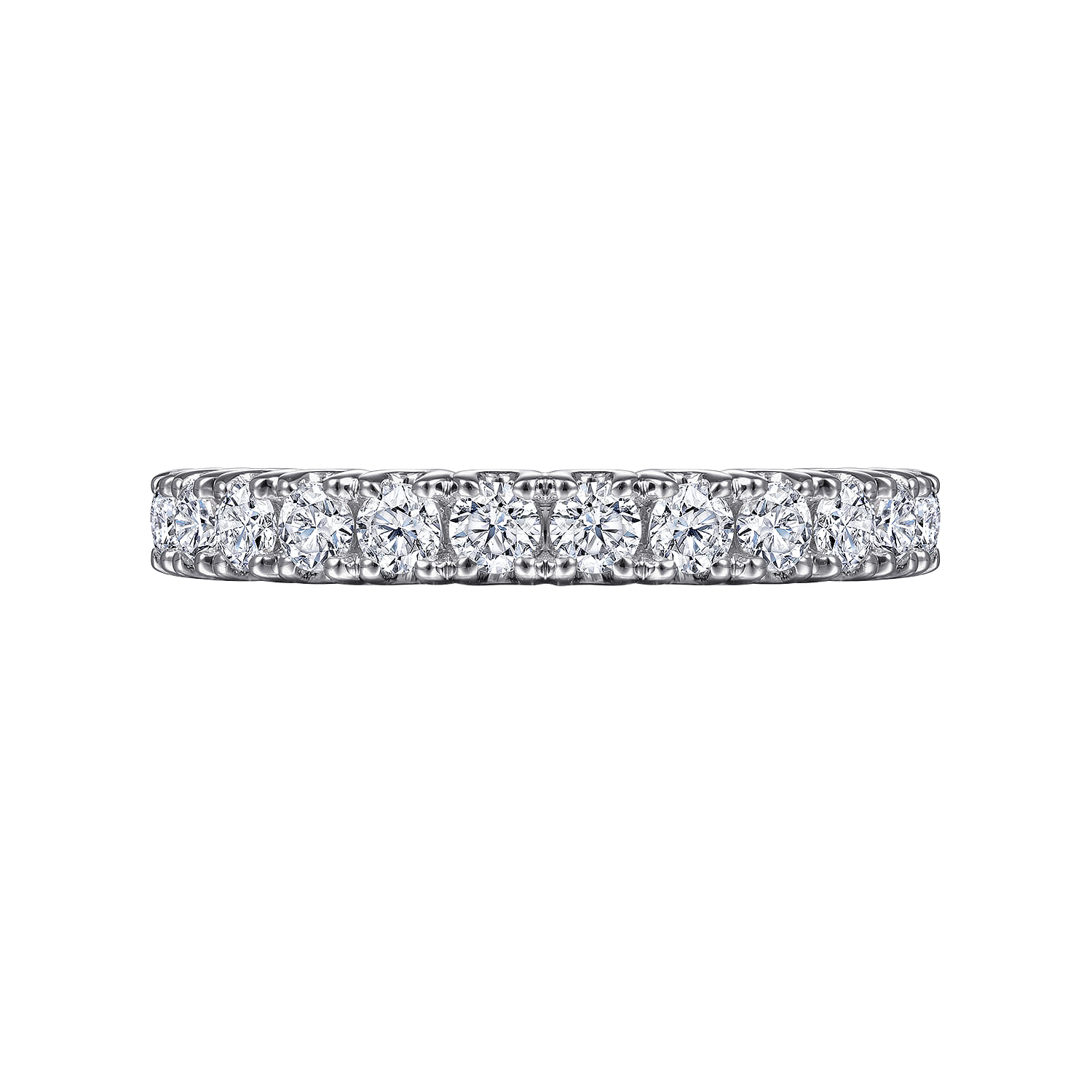 Straight Wedding Ring in 14k White Gold with Round Natural Diamond at Gabriel & Co. - Shot 6