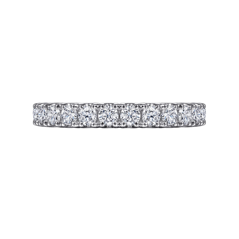 Straight Wedding Ring in 14k White Gold with Round Natural Diamond at Gabriel & Co. - Shot 6