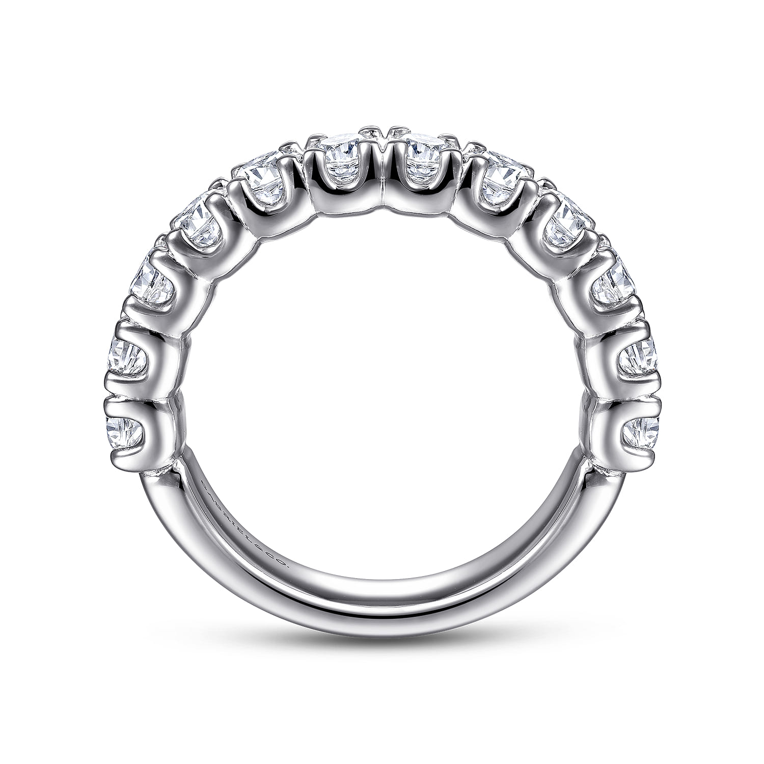 Straight Wedding Ring in 14k White Gold with Round Natural Diamond at Gabriel & Co. - Shot 2
