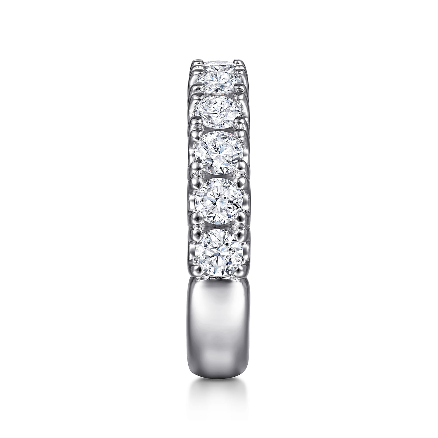 Straight Wedding Ring in 14k White Gold with Round Natural Diamond at Gabriel & Co. - Shot 4