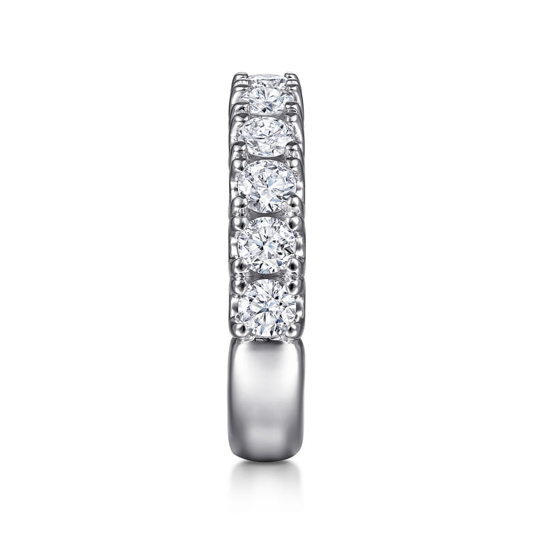 Straight Wedding Ring in 14k White Gold with Round Natural Diamond at Gabriel & Co. - Shot 4