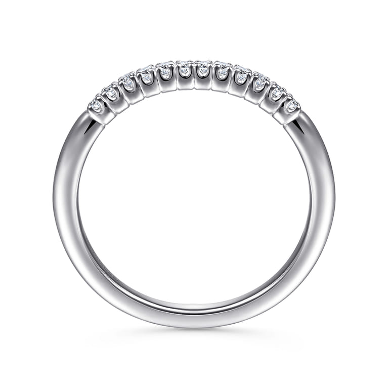 Straight Wedding Ring in 14k White Gold with Round Natural Diamond at Gabriel & Co. - Shot 2