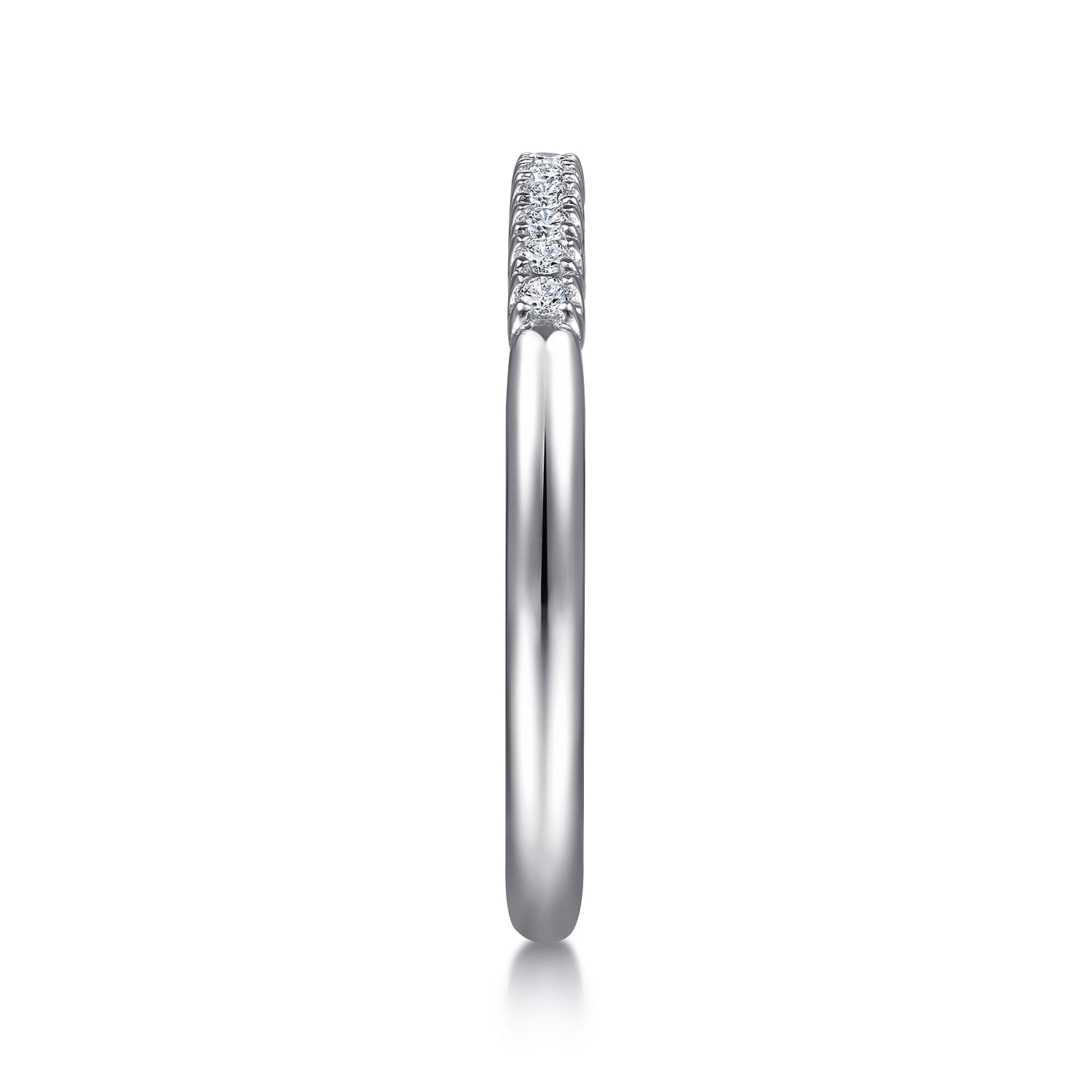 Straight Wedding Ring in 14k White Gold with Round Natural Diamond at Gabriel & Co. - Shot 4