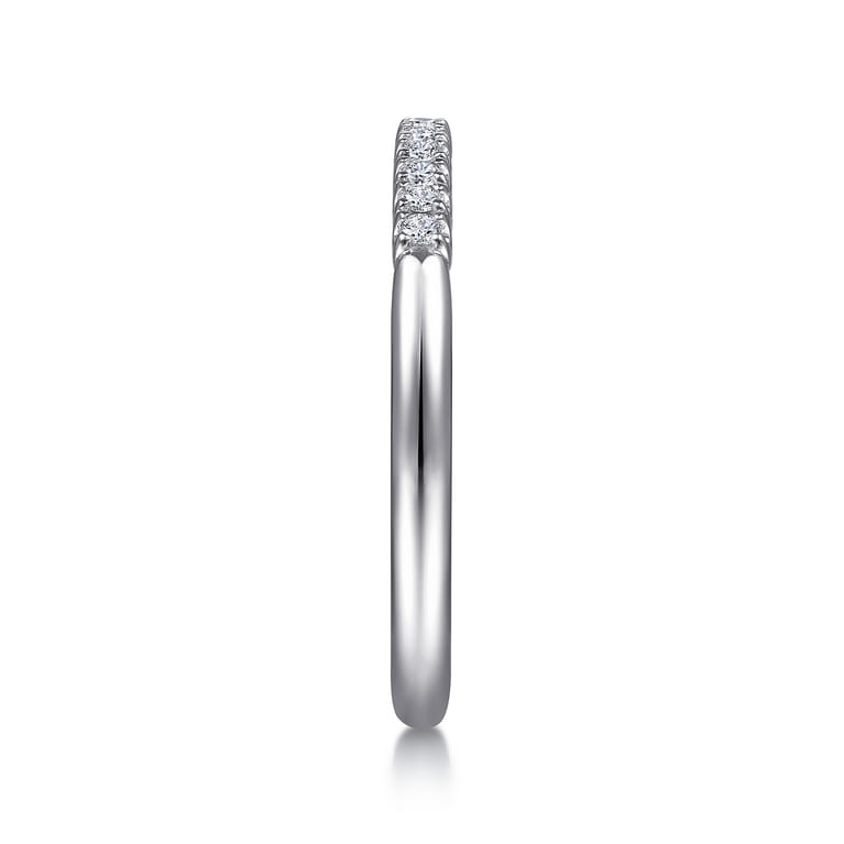 Straight Wedding Ring in 14k White Gold with Round Natural Diamond at Gabriel & Co. - Shot 4