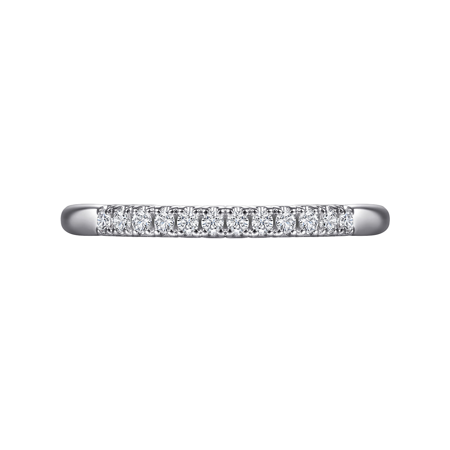 Straight Wedding Ring in 14k White Gold with Round Natural Diamond at Gabriel & Co. - Shot 6