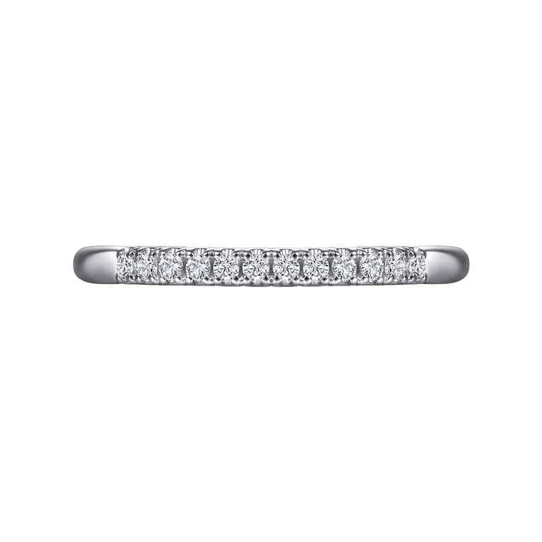 Straight Wedding Ring in 14k White Gold with Round Natural Diamond at Gabriel & Co. - Shot 6
