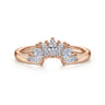 Curved Wedding Ring in 14k Rose Gold with  Natural Diamond at Gabriel & Co.