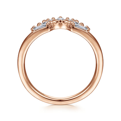 Trento - 14K Rose Gold Fancy Diamond Cut Curved Anniversary Band