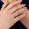 Curved Wedding Ring in 14k Rose Gold with  Natural Diamond at Gabriel & Co.