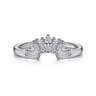 Curved Wedding Ring in 14k White Gold with  Natural Diamond at Gabriel & Co.