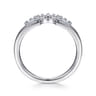 Curved Wedding Ring in 14k White Gold with  Natural Diamond at Gabriel & Co.