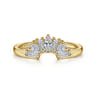 Curved Wedding Ring in 14k Yellow Gold with  Natural Diamond at Gabriel & Co.