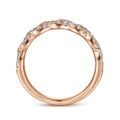 Treviso - 14K Rose Gold Twisted Diamond Anniversary Band