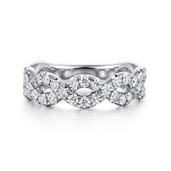 Treviso - 14K White Gold Twisted Diamond Anniversary Band