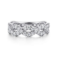 Treviso - 14K White Gold Twisted Diamond Anniversary Band