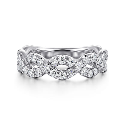 Treviso - 14K White Gold Twisted Diamond Anniversary Band