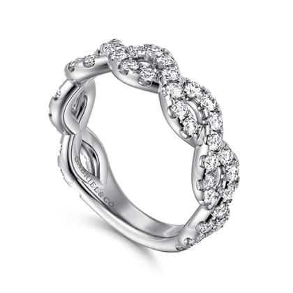 Treviso - 14K White Gold Twisted Diamond Anniversary Band