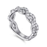 Twisted Wedding Ring in 14k White Gold with Round Natural Diamond at Gabriel & Co.