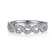 Treviso - 14K White Gold Twisted Diamond Anniversary Band