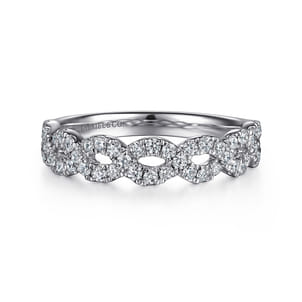 Treviso - 14K White Gold Twisted Diamond Anniversary Band