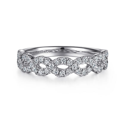 Treviso - 14K White Gold Twisted Diamond Anniversary Band