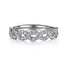Fancy Wedding Ring in 14k White Gold with Round Natural Diamond at Gabriel & Co.